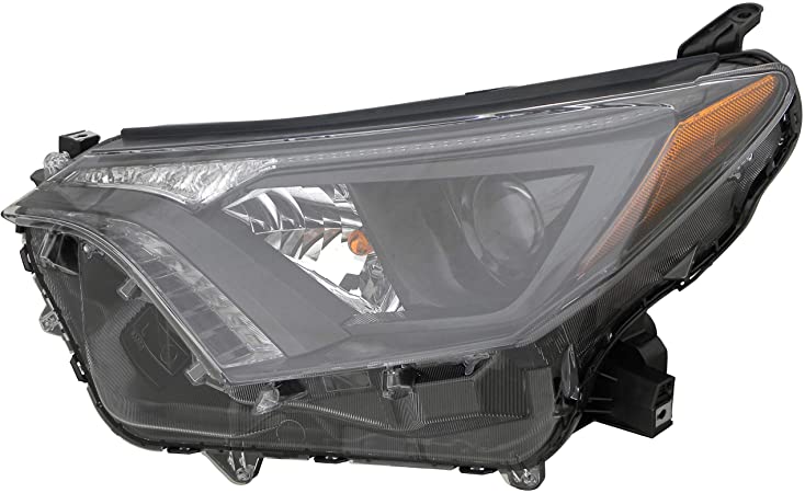 TOYOTA RAV4 2017 HEAD LAMP LH W/ BLACK BEZEL HALOGEN NORTH AMERICAN BUILT