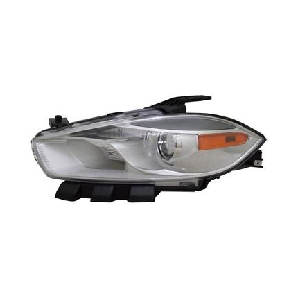 DODGE DART 2016 HEAD LAMP LH HALOGEN CODE LMC/MFP W/CHROME BEZEL HQ