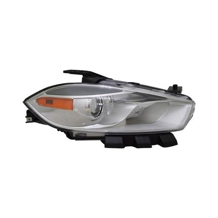 DODGE DART 2016 HEAD LAMP RH HALOGEN CODE LMC/MFP W/CHROME BEZEL HQ