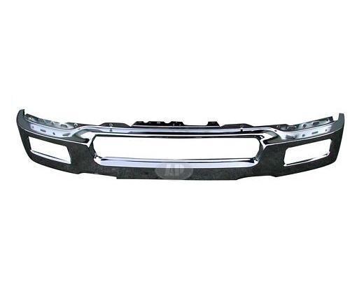 FORD LIGHTDUTY 2004 BUMPER FRONT STEEL CHROME W/SQUARE FOG LAMP HOLE