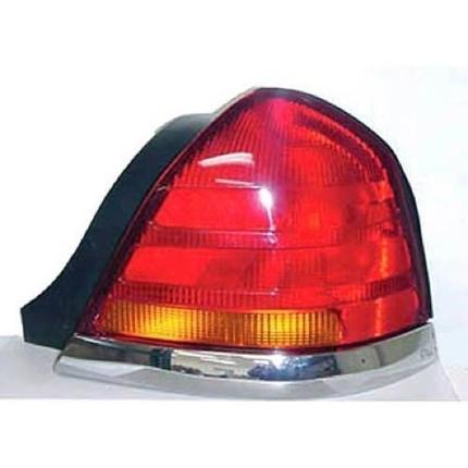 FORD CROWN VICTORIA 2000 TAIL LAMP RH (CHROME MOULDING 4 BULB-RED-AMBER) HQ