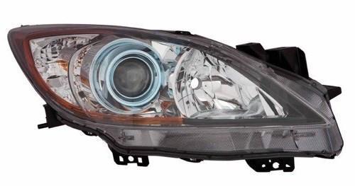 MAZDA MAZDA 3  2013 HEAD LAMP RH HALOGEN (6 SPEED W/BLUE PROJECTOR BEZEL) HQ