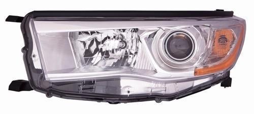 TOYOTA HIGHLANDER HYBRID 2015 HEAD LAMP LH W/BRIGHT CHROME BEZEL