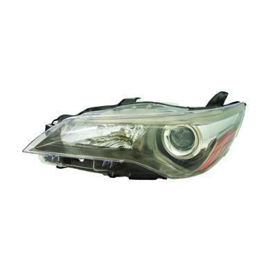 TOYOTA CAMRY HYBRID 2016 HEAD LAMP LH HALOGEN SE/XSE BLACK BEZEL 4CYL HQ TO2502224