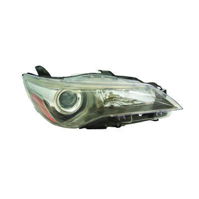TOYOTA CAMRY HYBRID 2016 HEAD LAMP RH HALOGEN SE/XSE BLACK BEZEL 4CYL HQ TO2503224