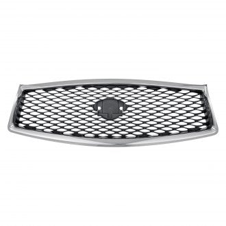 INFINITI Q50_SEDAN 2017 GRILLE FR W/O AROUND VIEW MIRROR GRAY/BLACK W/CHROME FRAME IN1200118